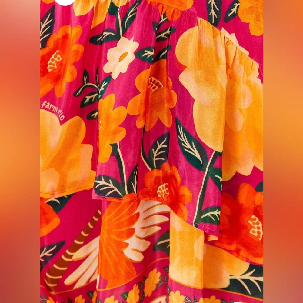 NWT FARM Rio Pink Flowers Tapestry Mini Dress - Picture 6 of 9